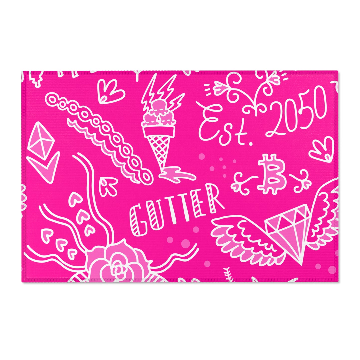Pink Tat Fur Area Rug