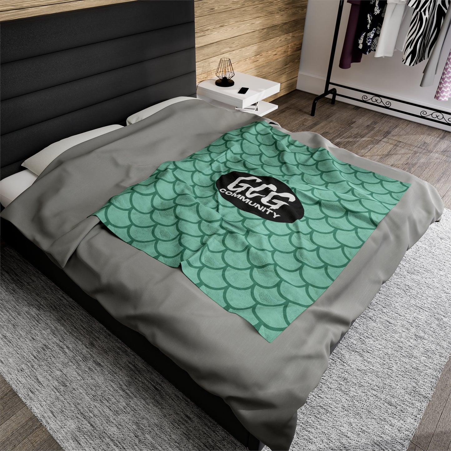 Fish Scale Fur Velveteen Plush Blanket