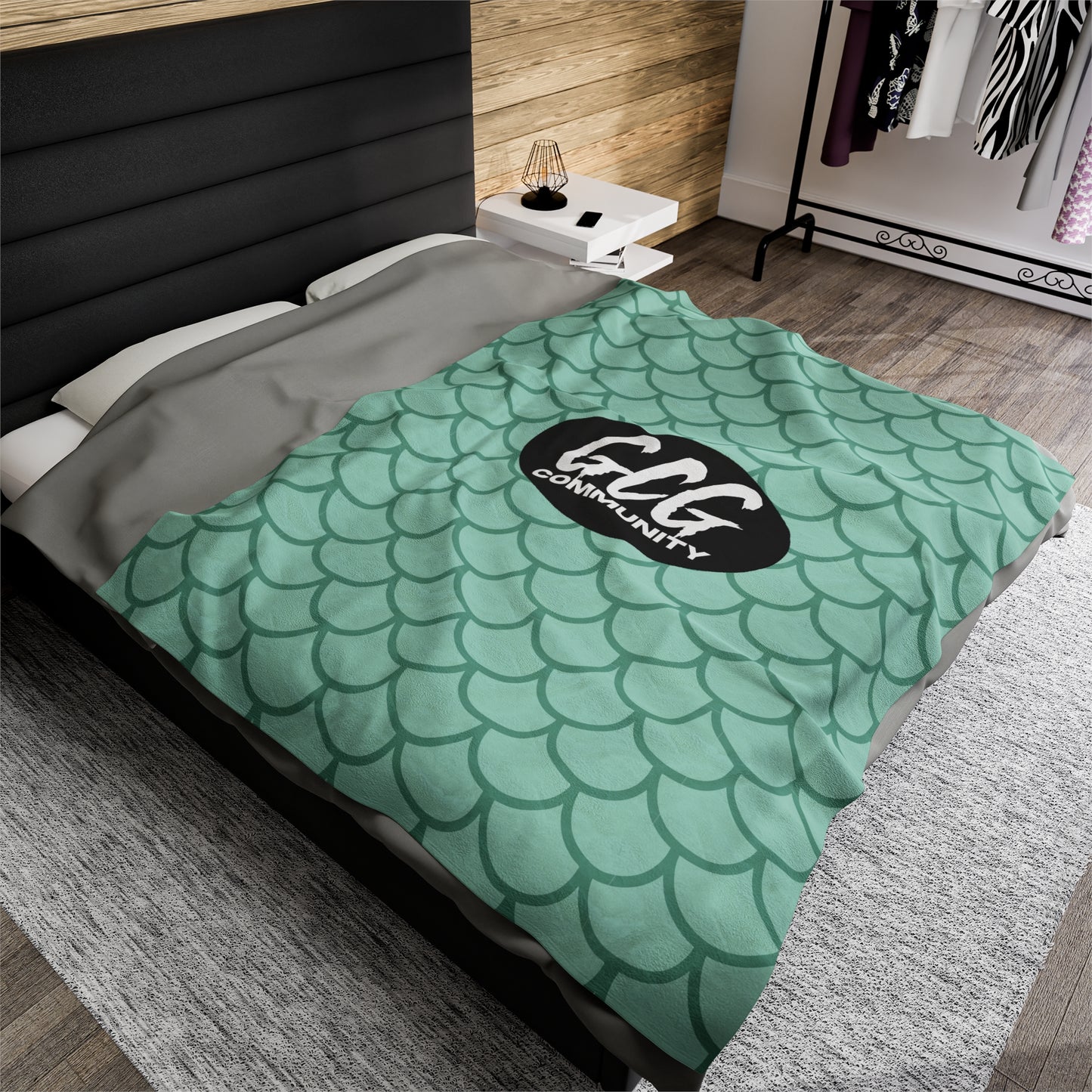 Fish Scale Fur Velveteen Plush Blanket