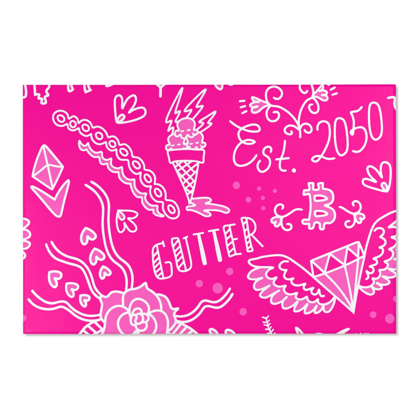 Pink Tat Fur Area Rug