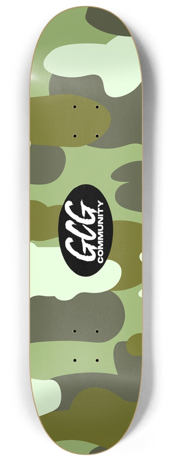 8-1/4 GCG Community Green Camo Skateboard Deck