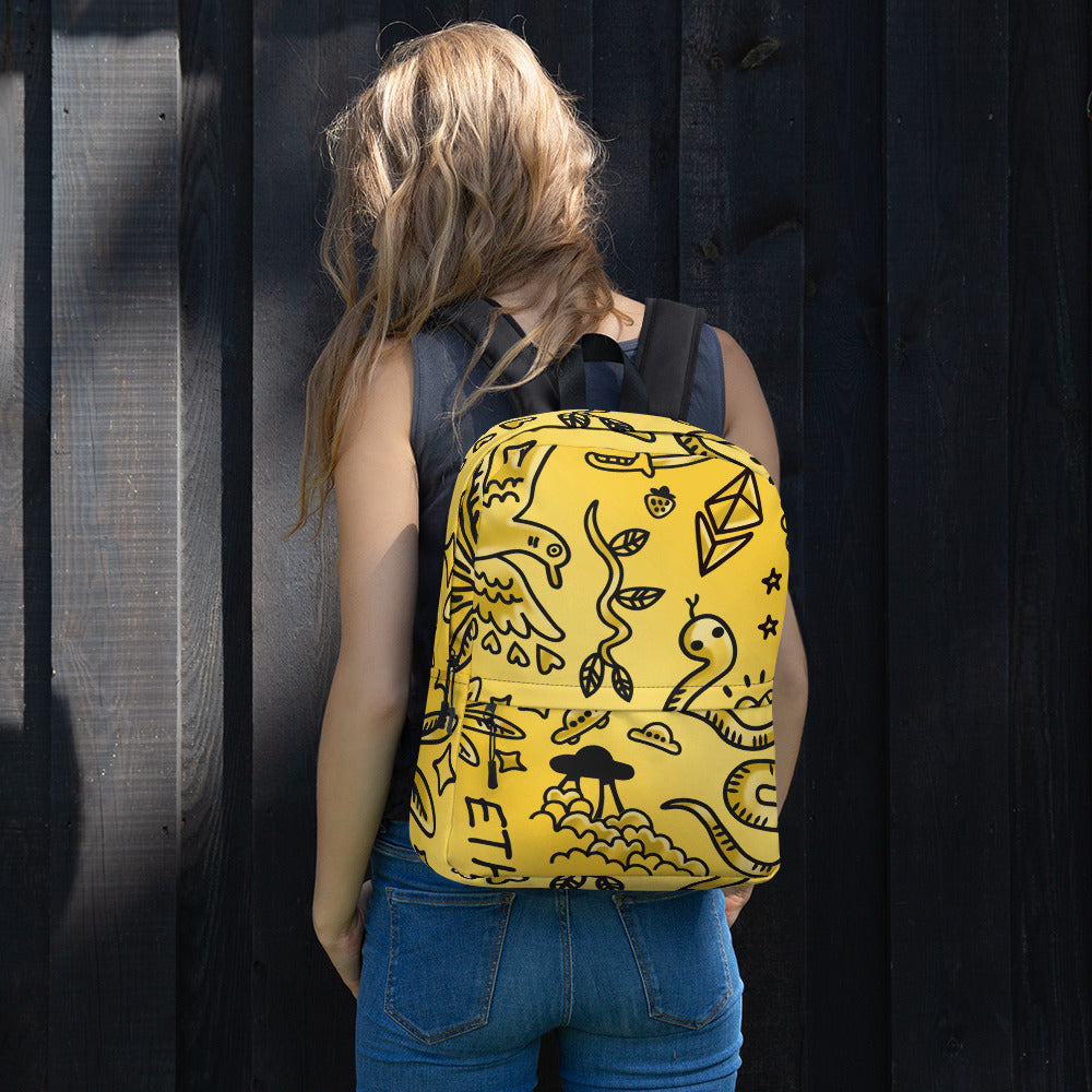 Gold Tat Fur Backpack
