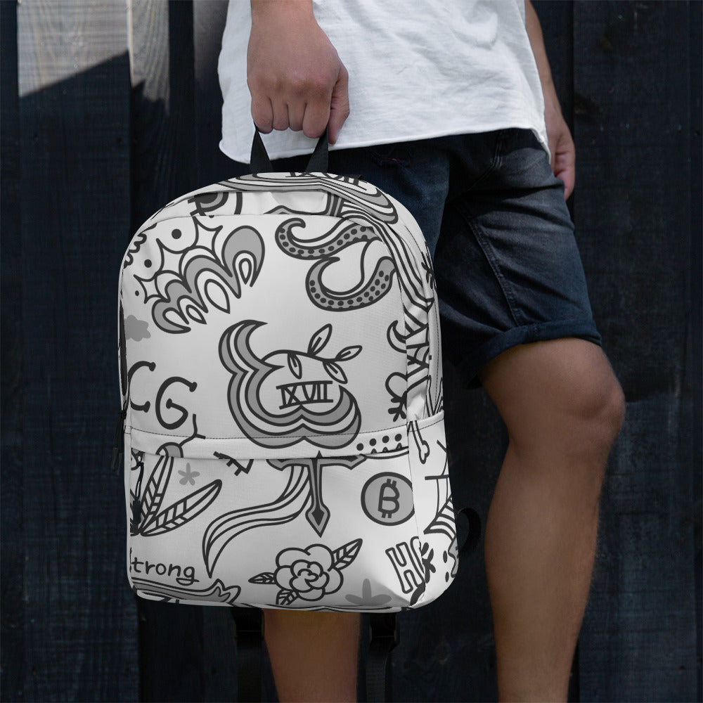 Grey Tat Fur Backpack