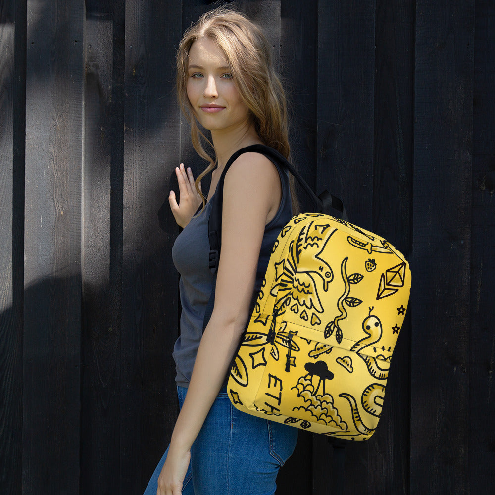Gold Tat Fur Backpack