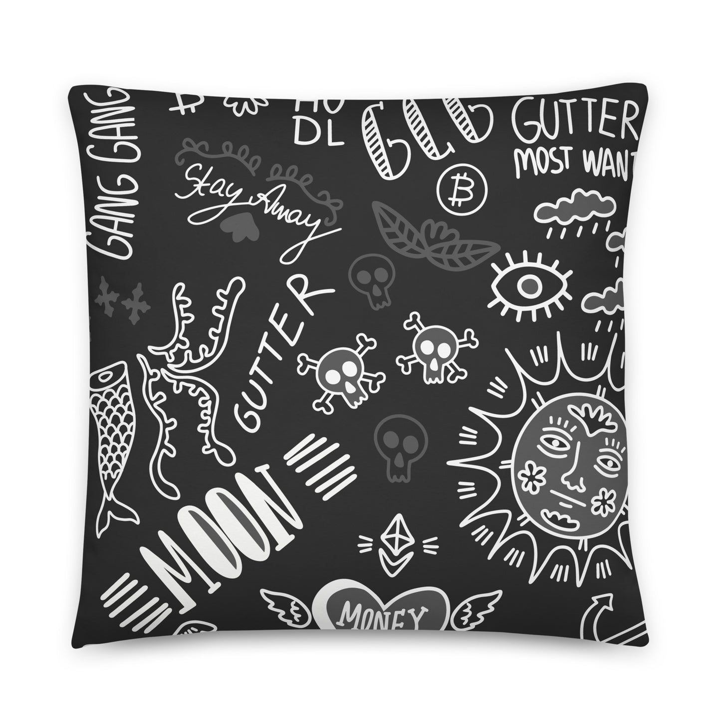 Black Tat Fur Pillow