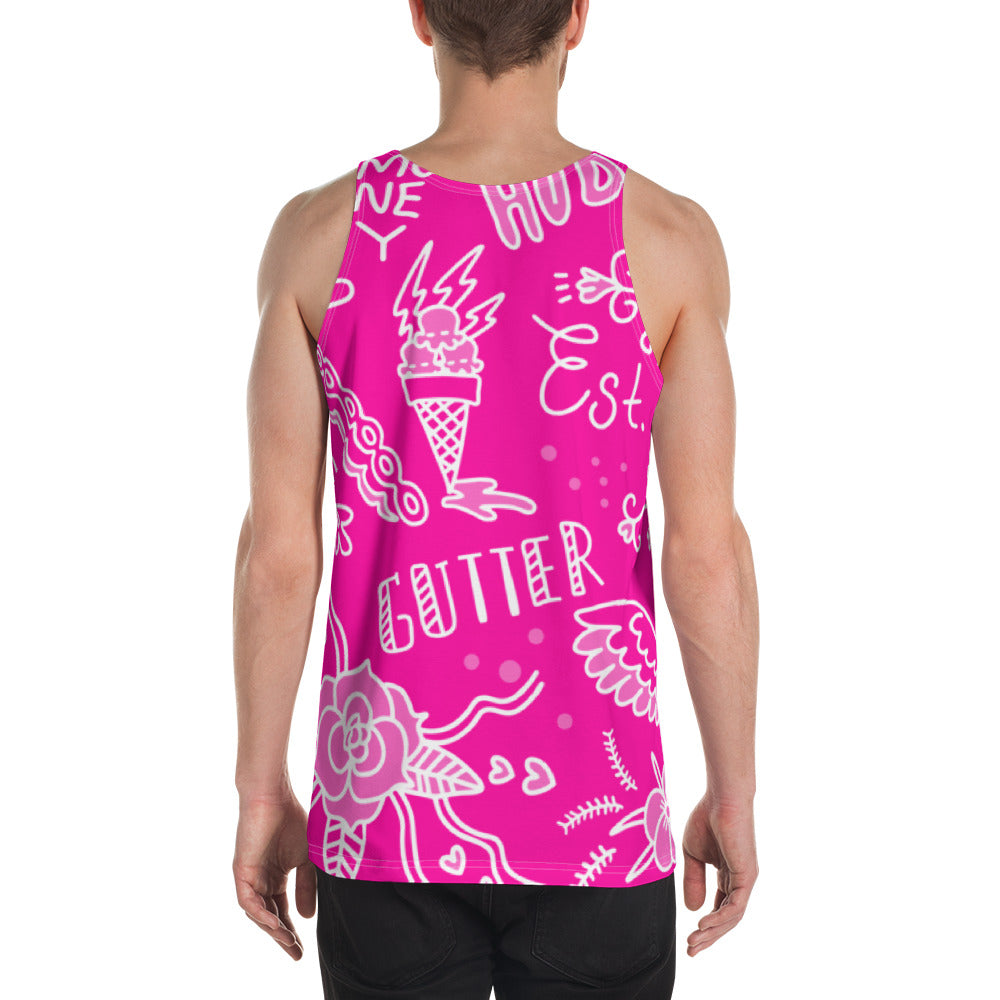 Pink Tat Fur Tank Top