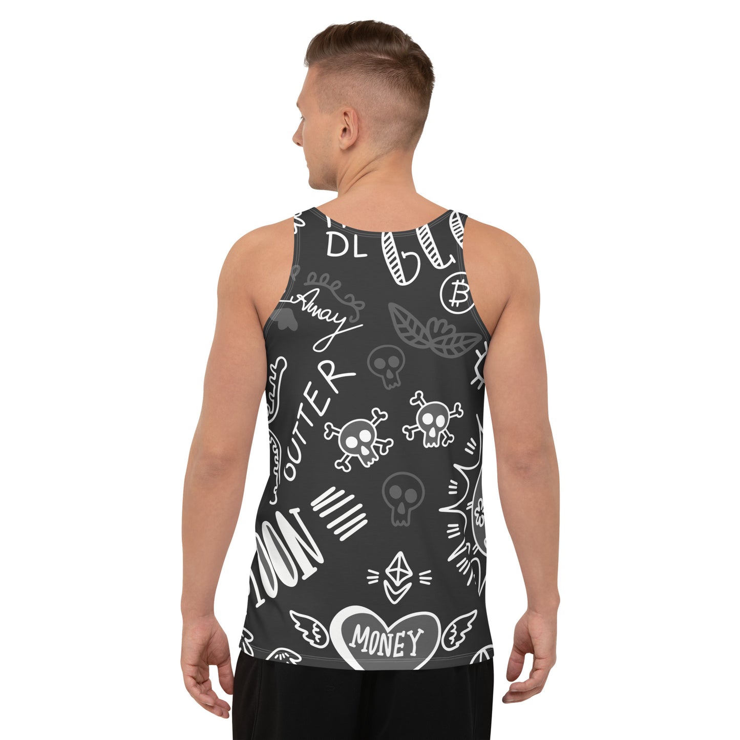Black Tat Fur Tank Top