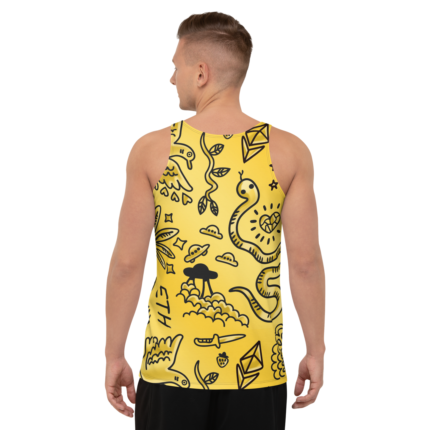 Gold Tat Fur Tank Top