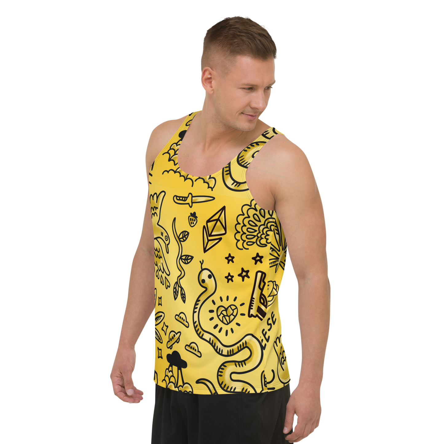 Gold Tat Fur Tank Top