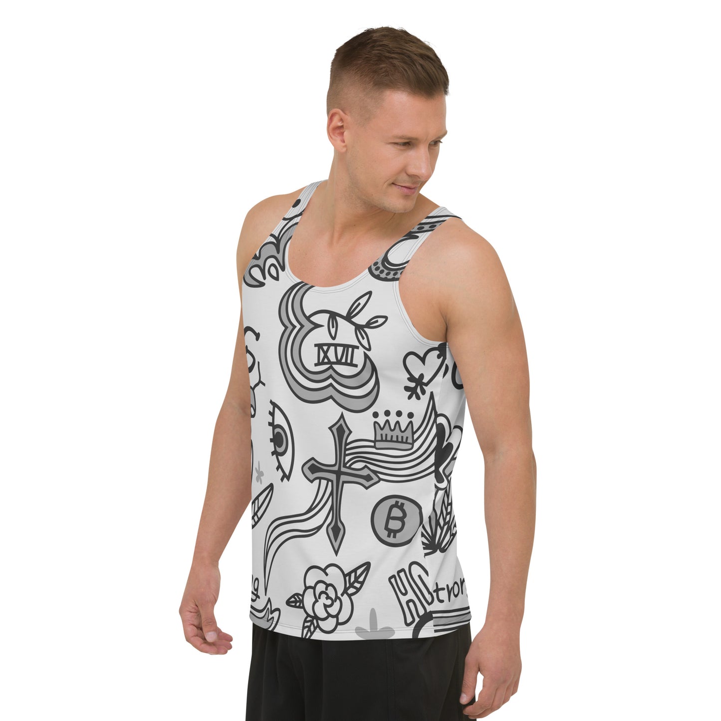 Grey Tat Fur Tank Top