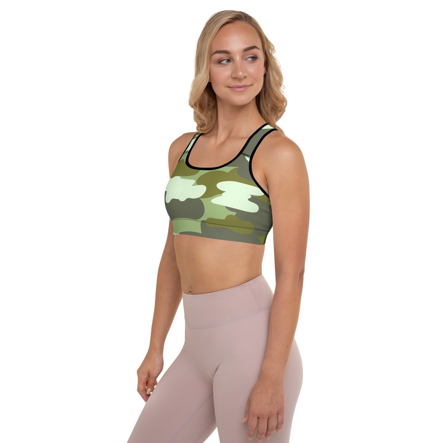 Camo Fur Padded Sports Bra