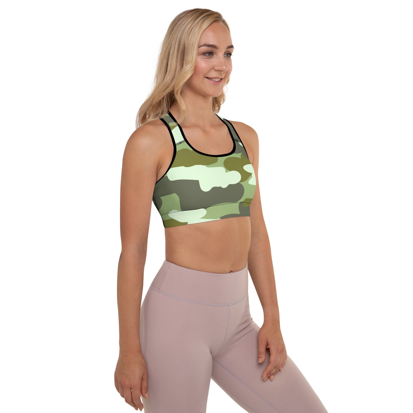 Camo Fur Padded Sports Bra