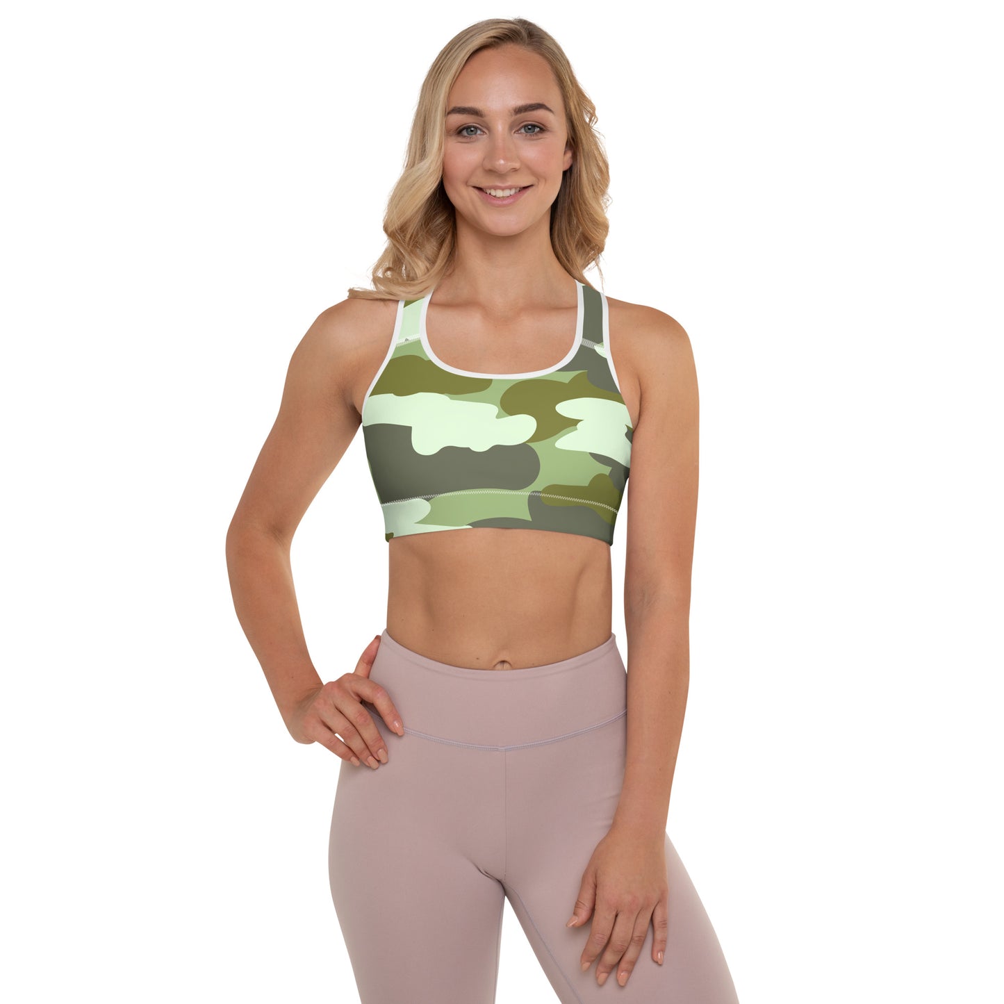 Camo Fur Padded Sports Bra