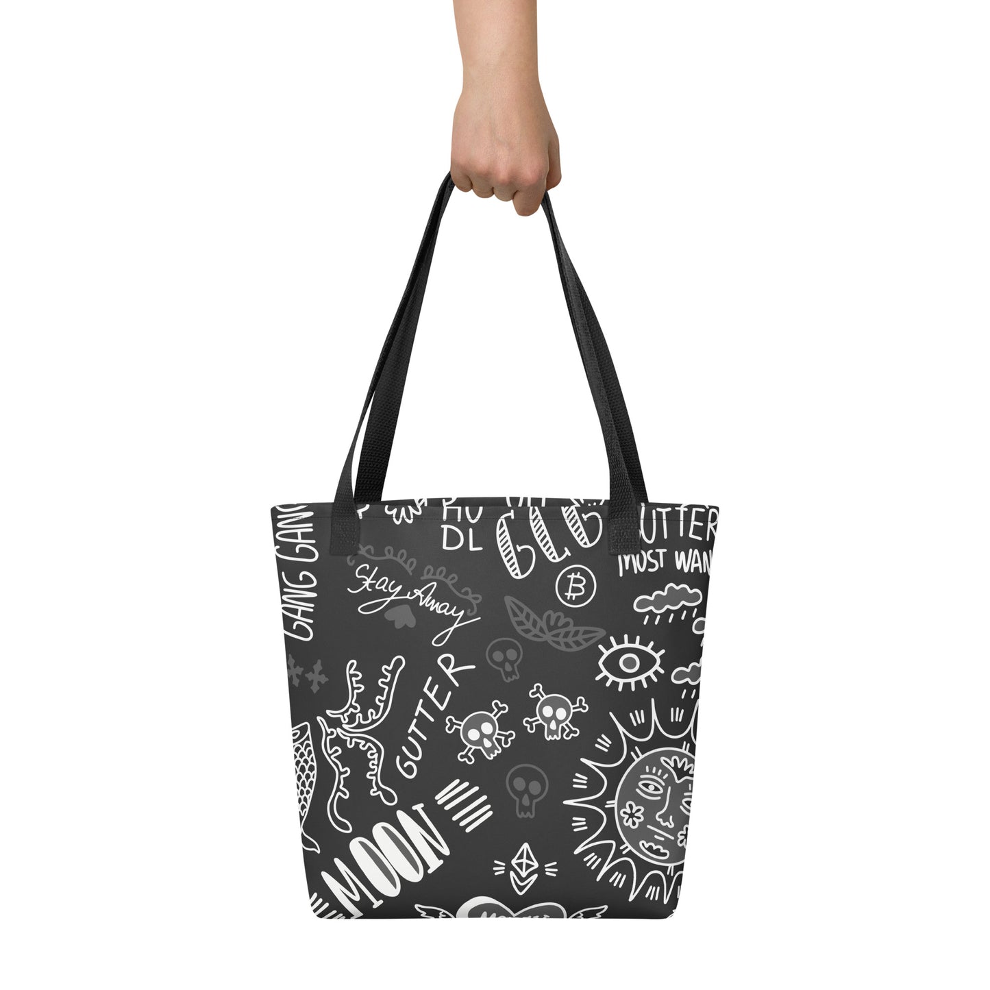 Black Tat Fur Tote Bag
