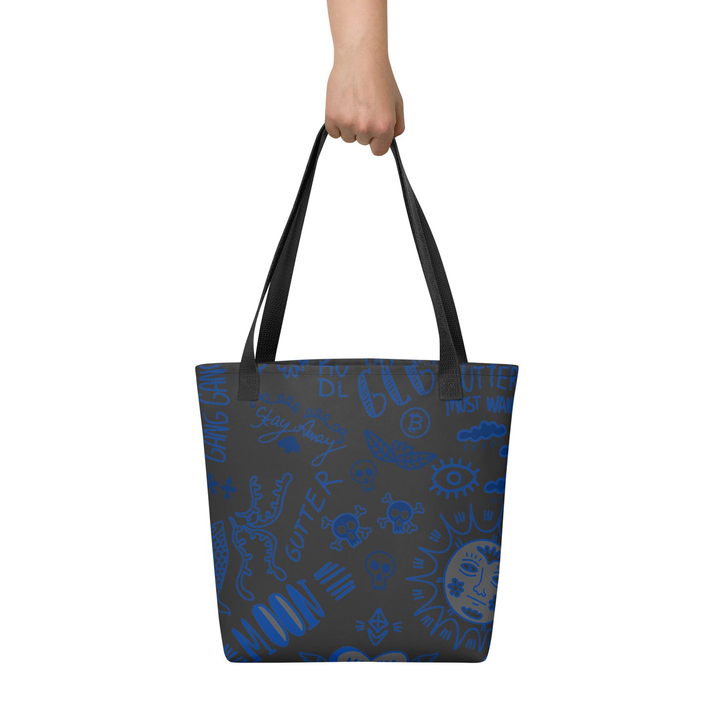 Blue Tat Fur Tote Bag