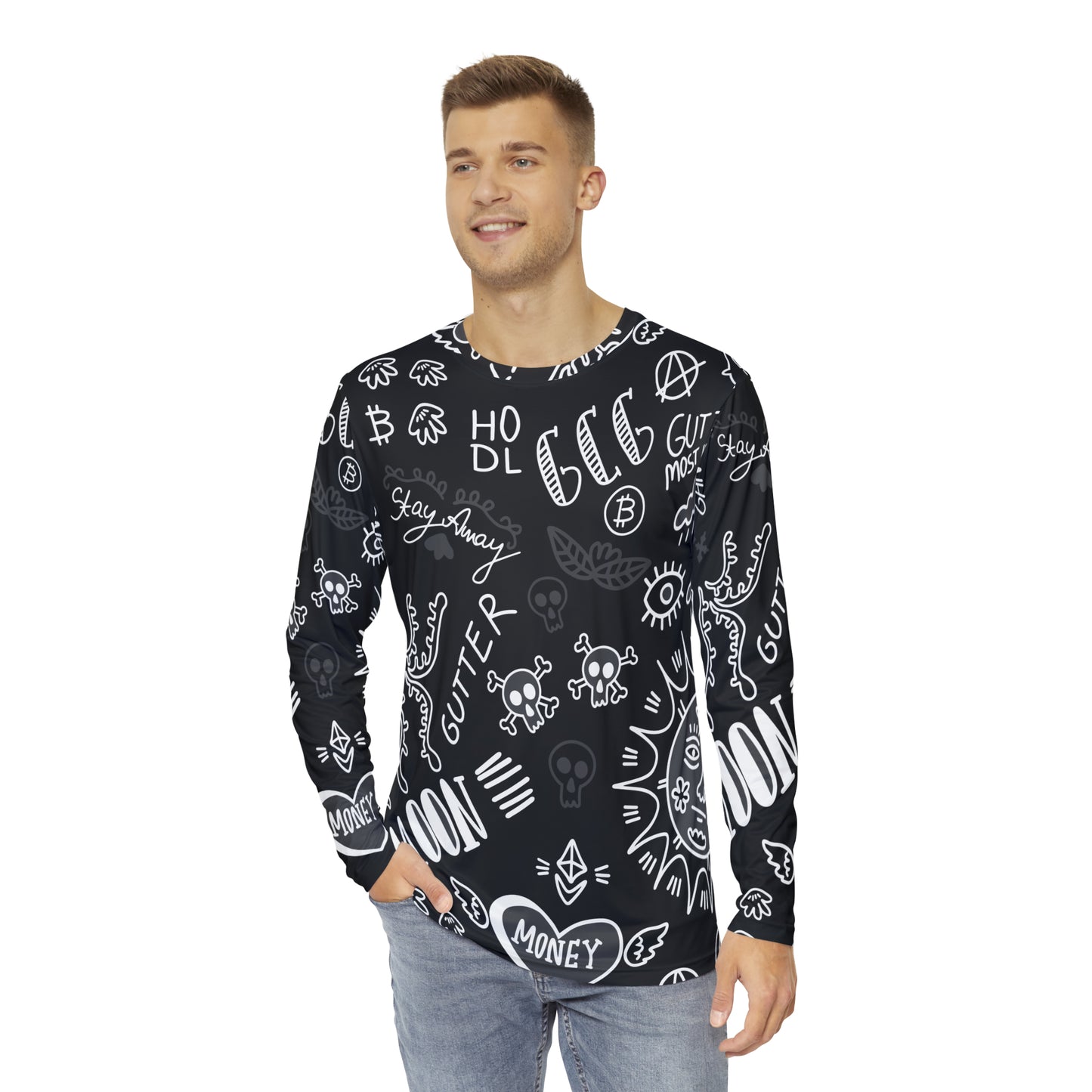 Black Tat Fur Long Sleeve Shirt