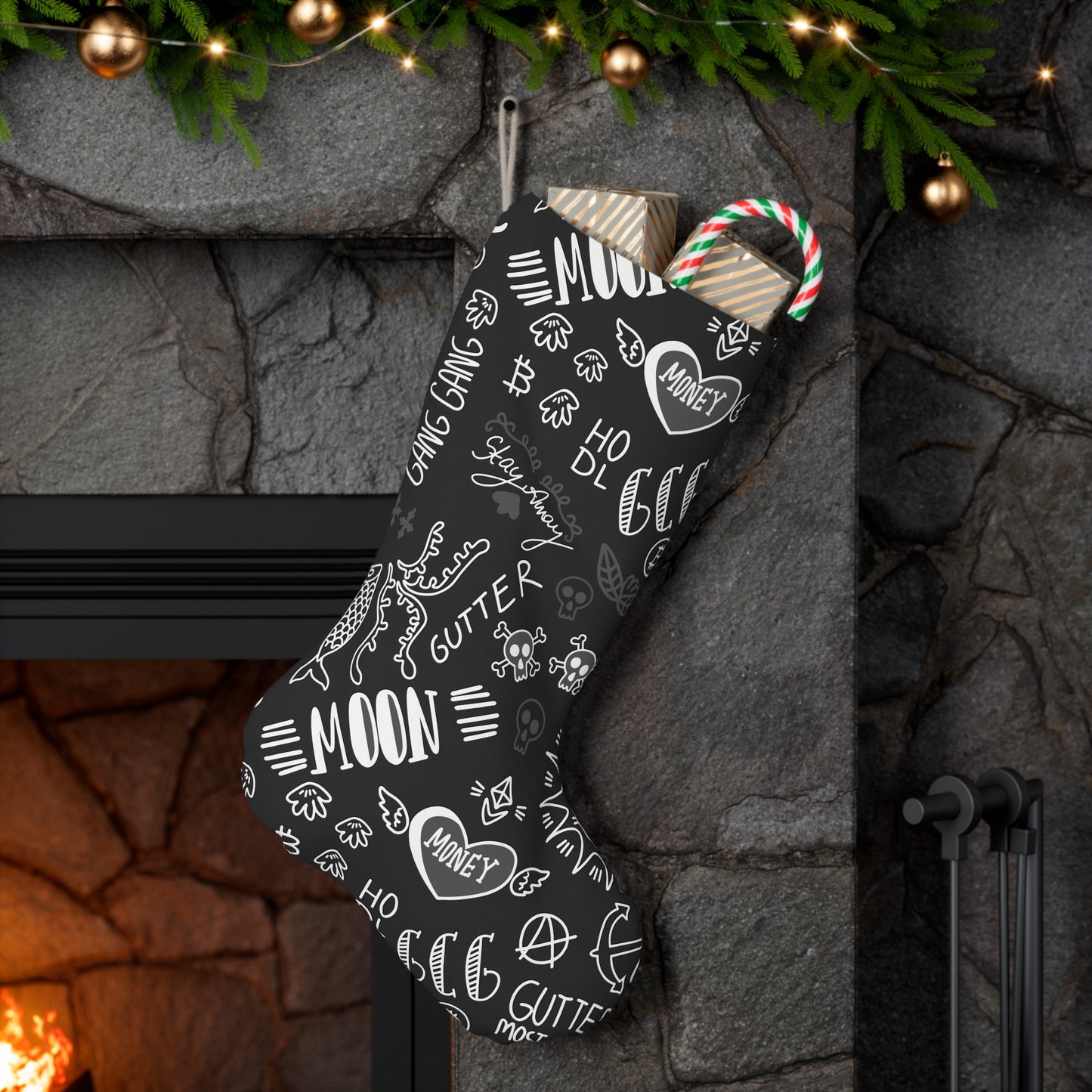 Black Tat Fur Stocking