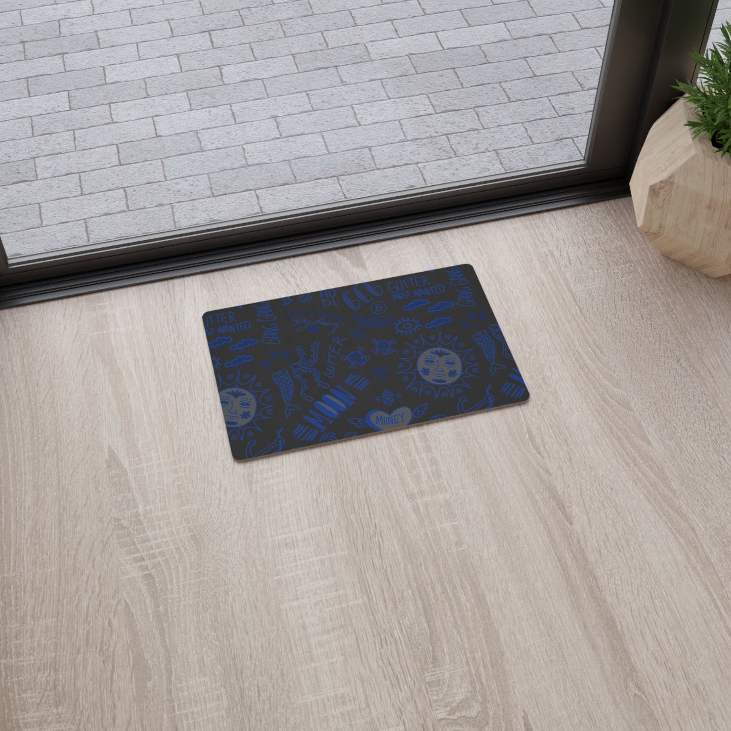 Blue Tat Fur Floor Mat