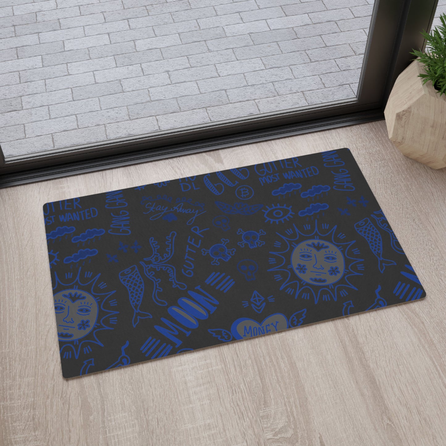 Blue Tat Fur Floor Mat