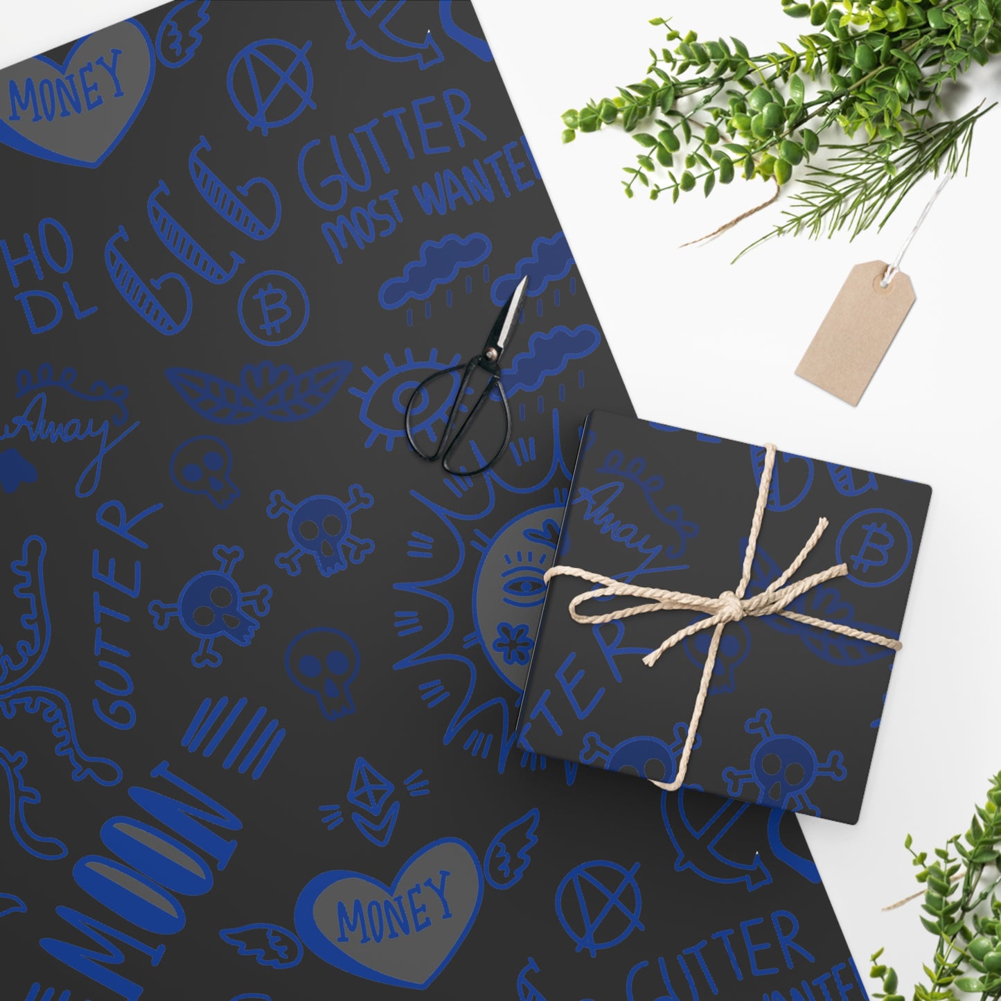 Blue Tat Fur Wrapping Paper