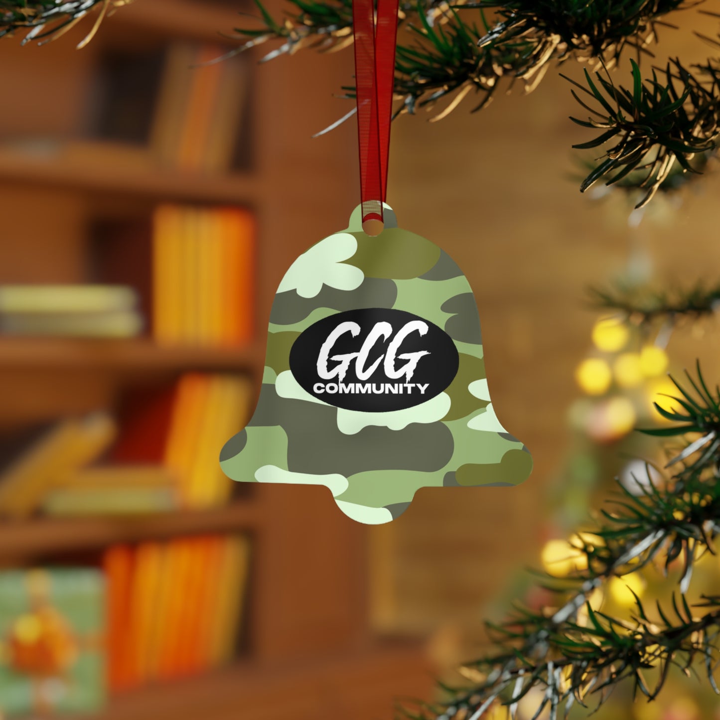 Camo Fur Metal Christmas Ornament