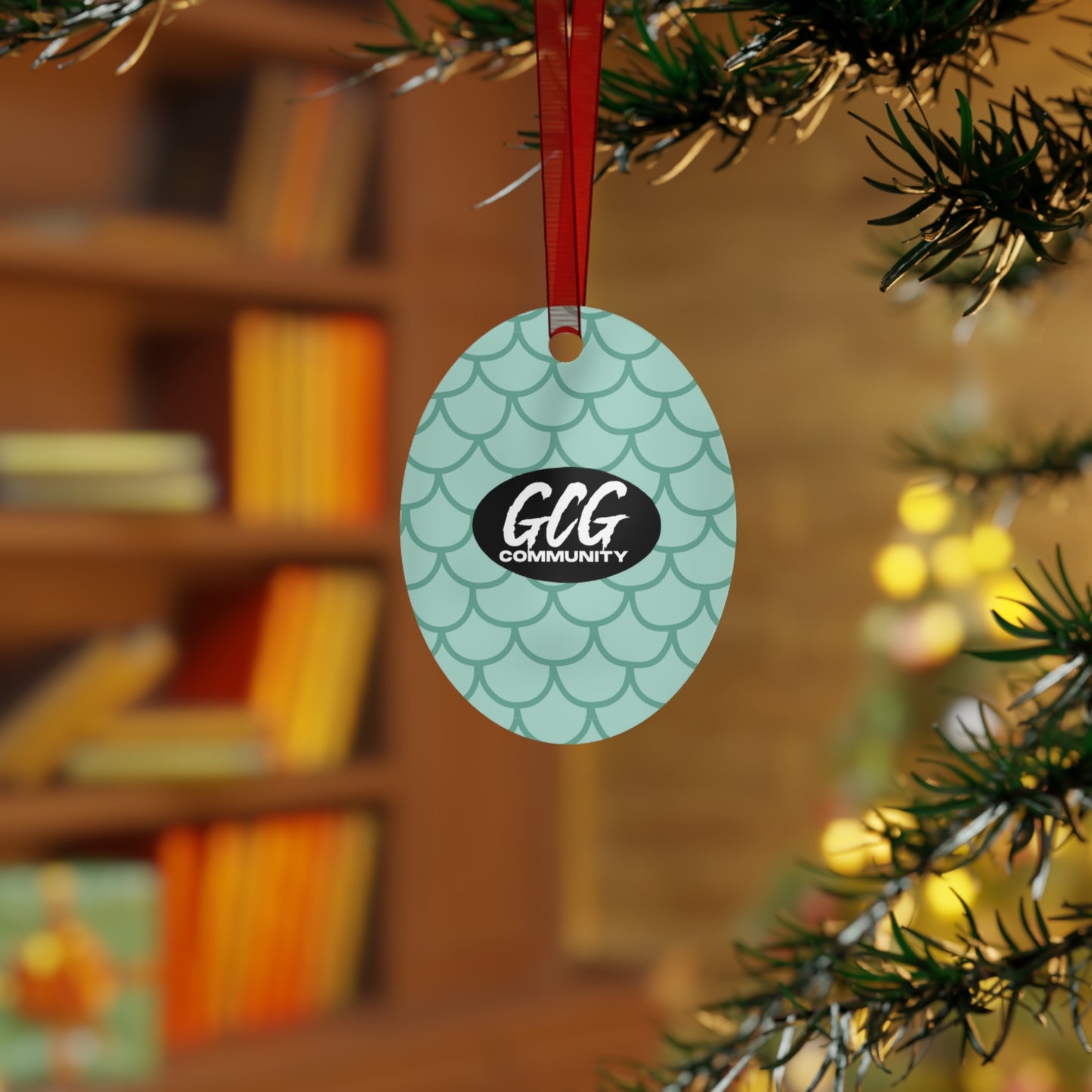 Fish Scale Fur Metal Christmas Ornament