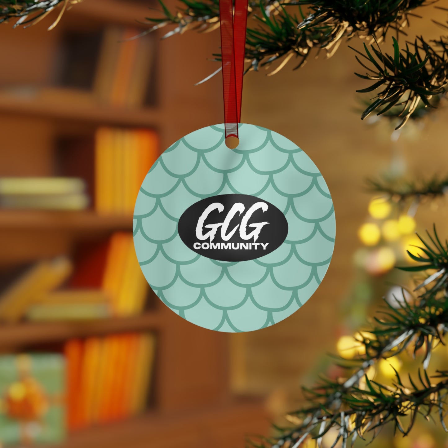 Fish Scale Fur Metal Christmas Ornament