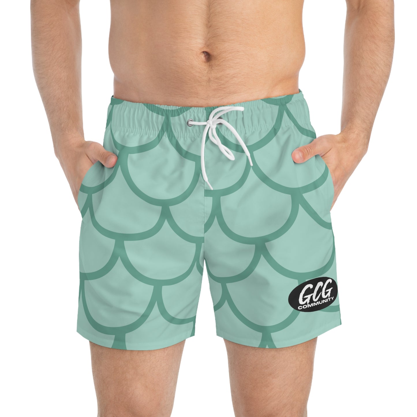 Fish Scale Fur Swim Trunks