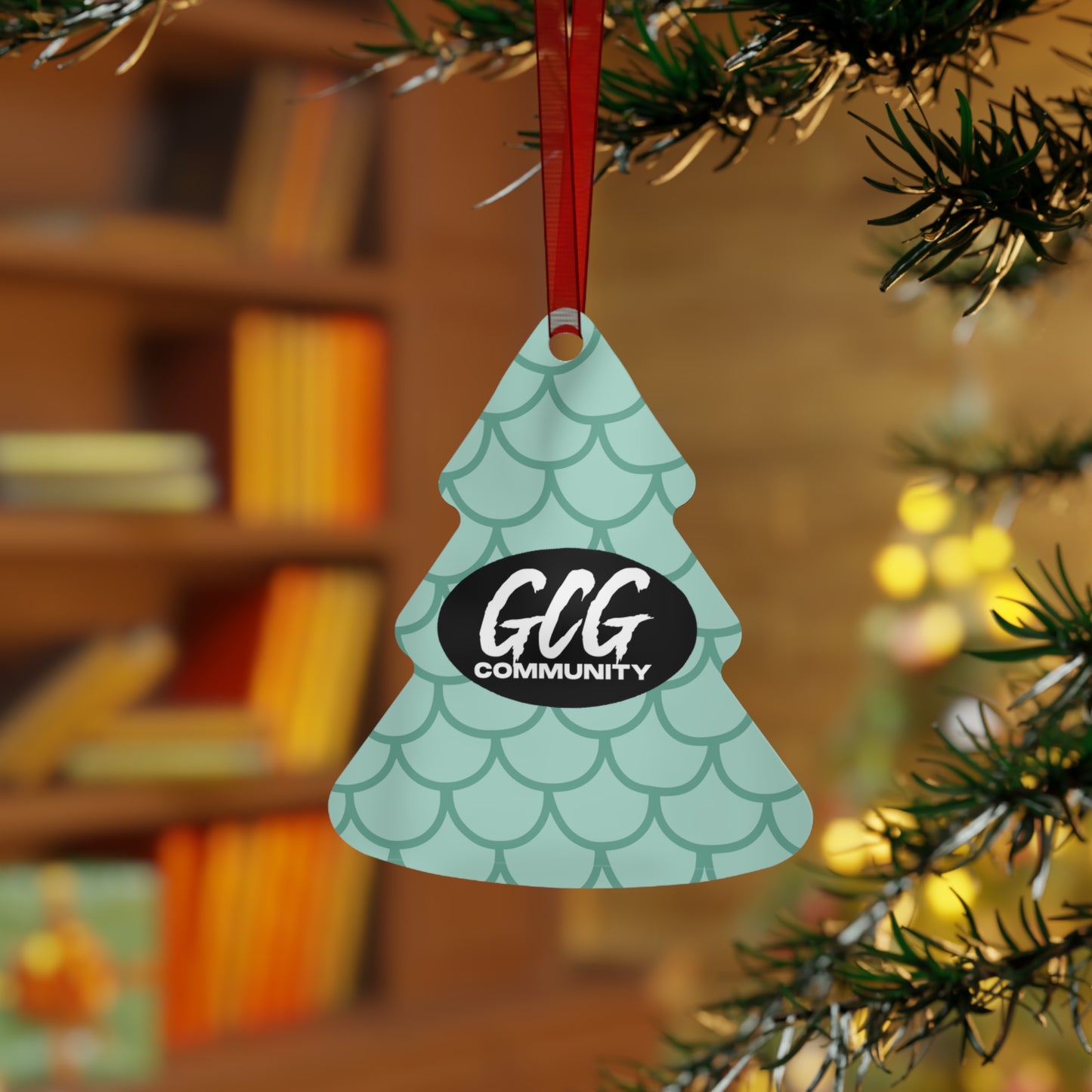 Fish Scale Fur Metal Christmas Ornament