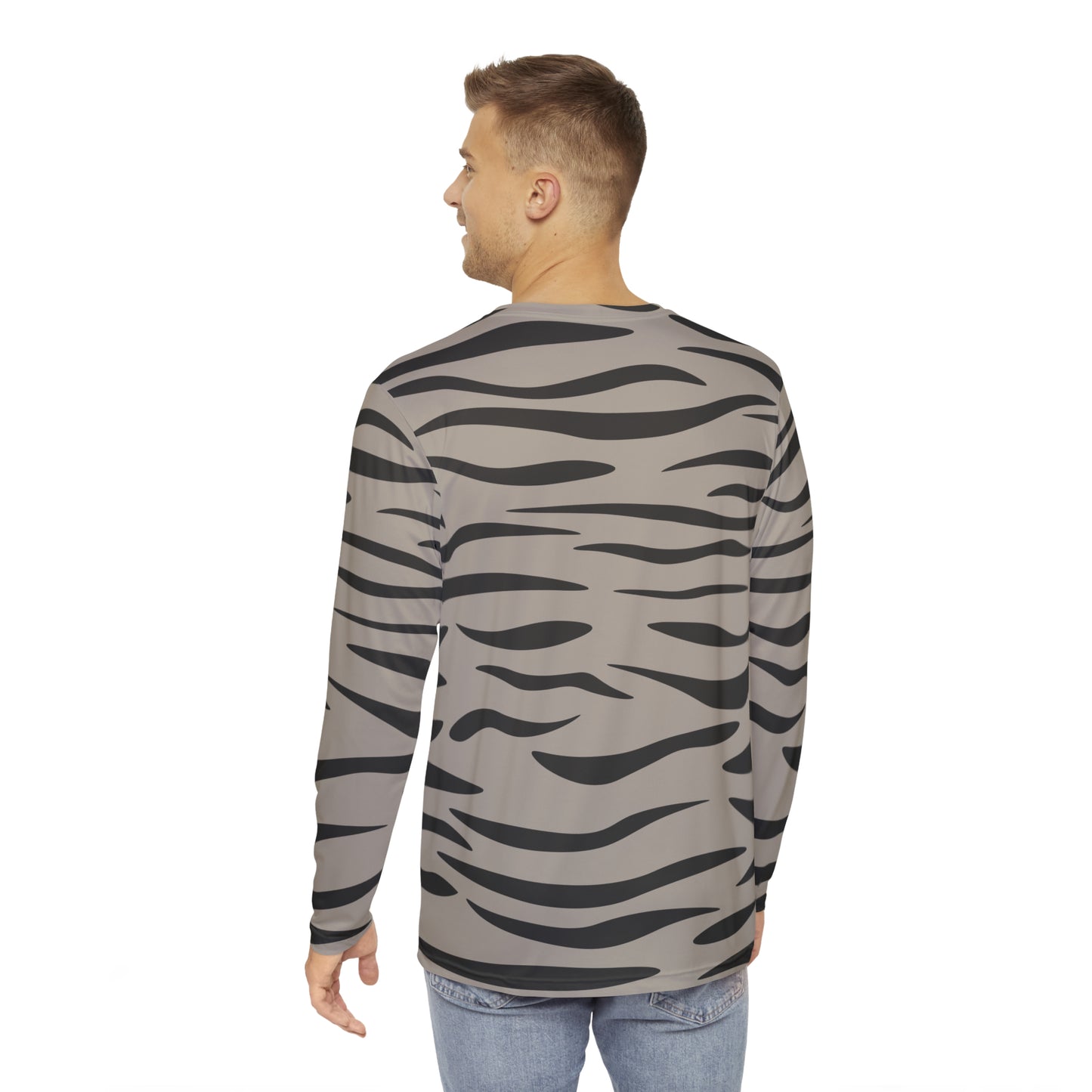 Grey Tabby Fur Long Sleeve Shirt