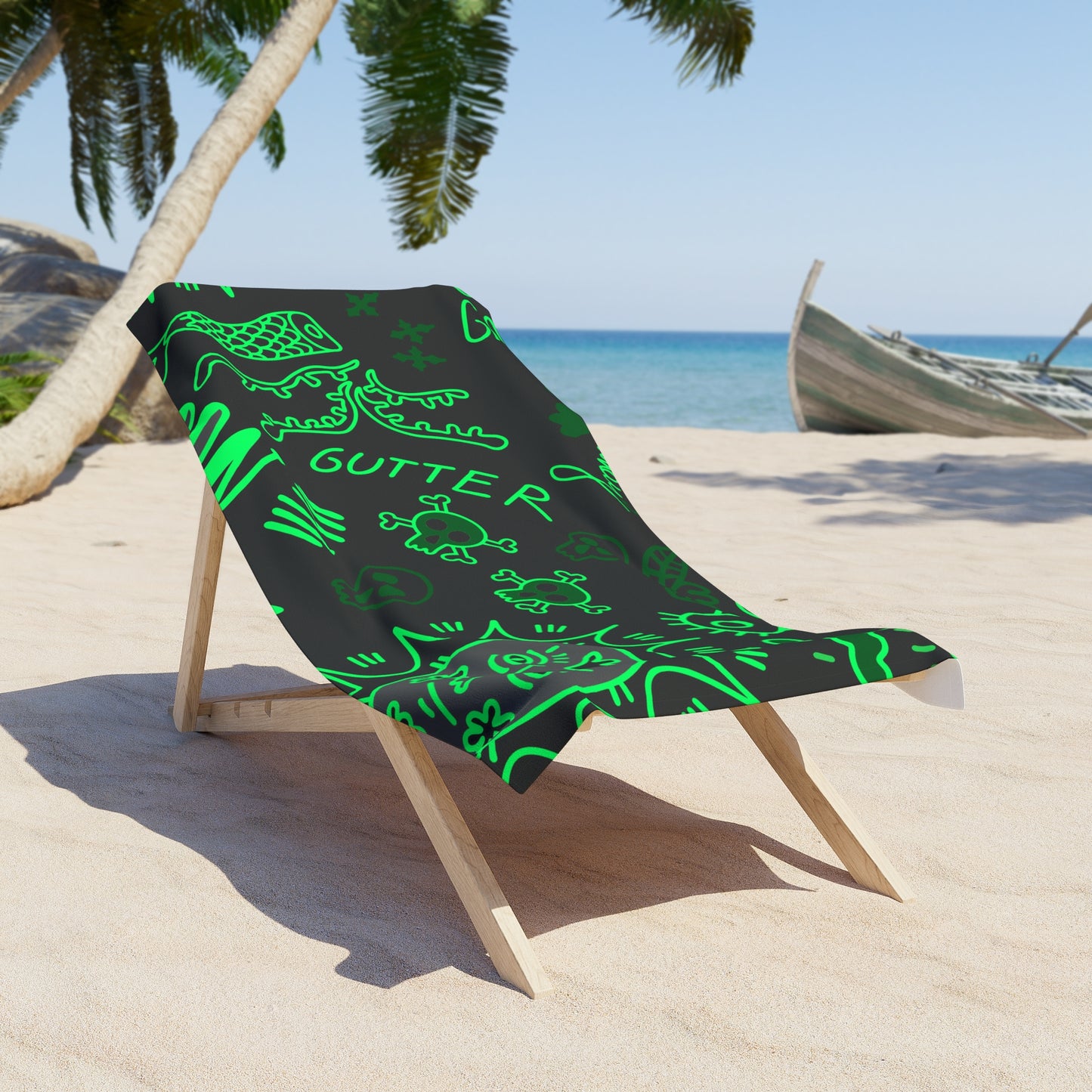 Green Tats Beach Towel