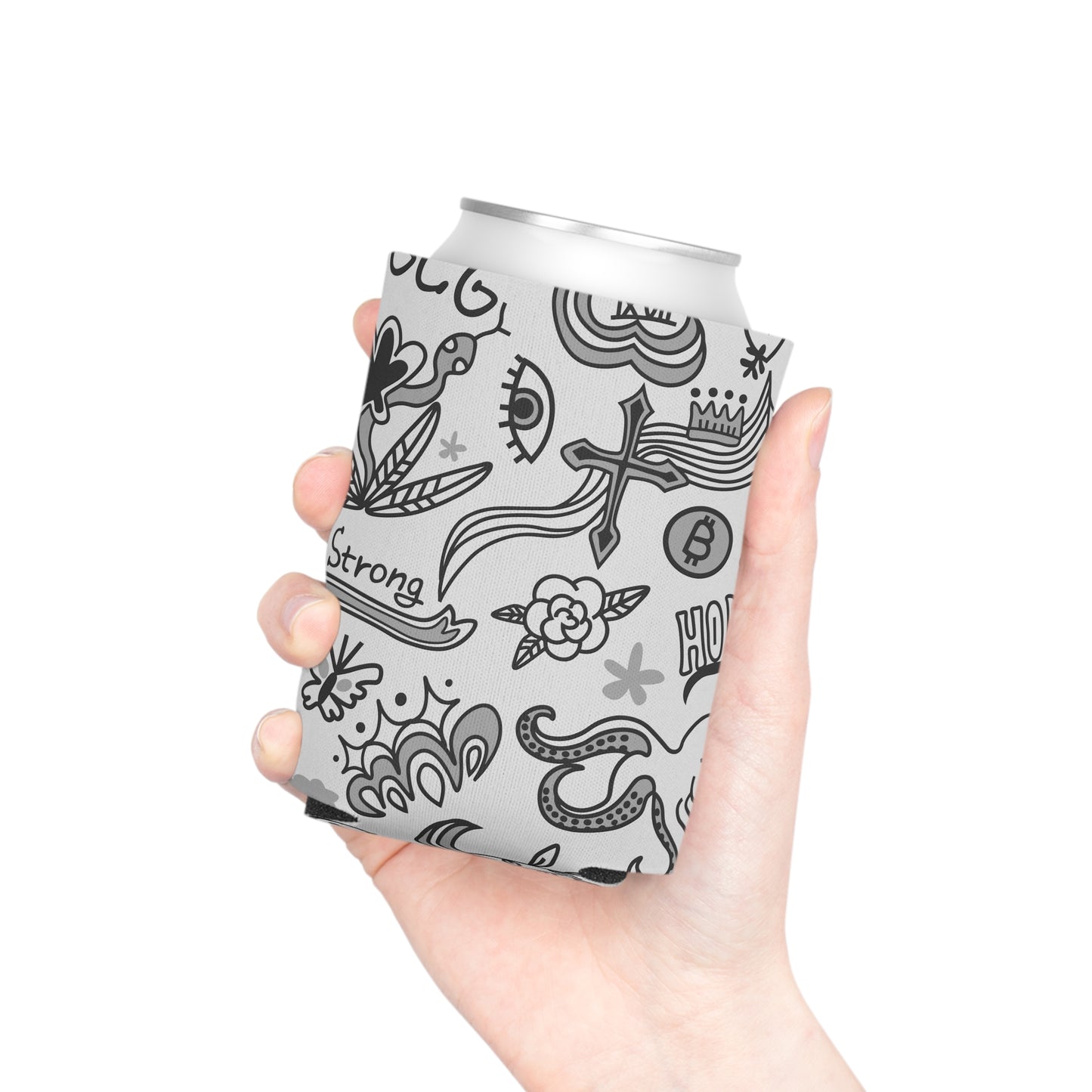 Grey Tat Fur Coozie