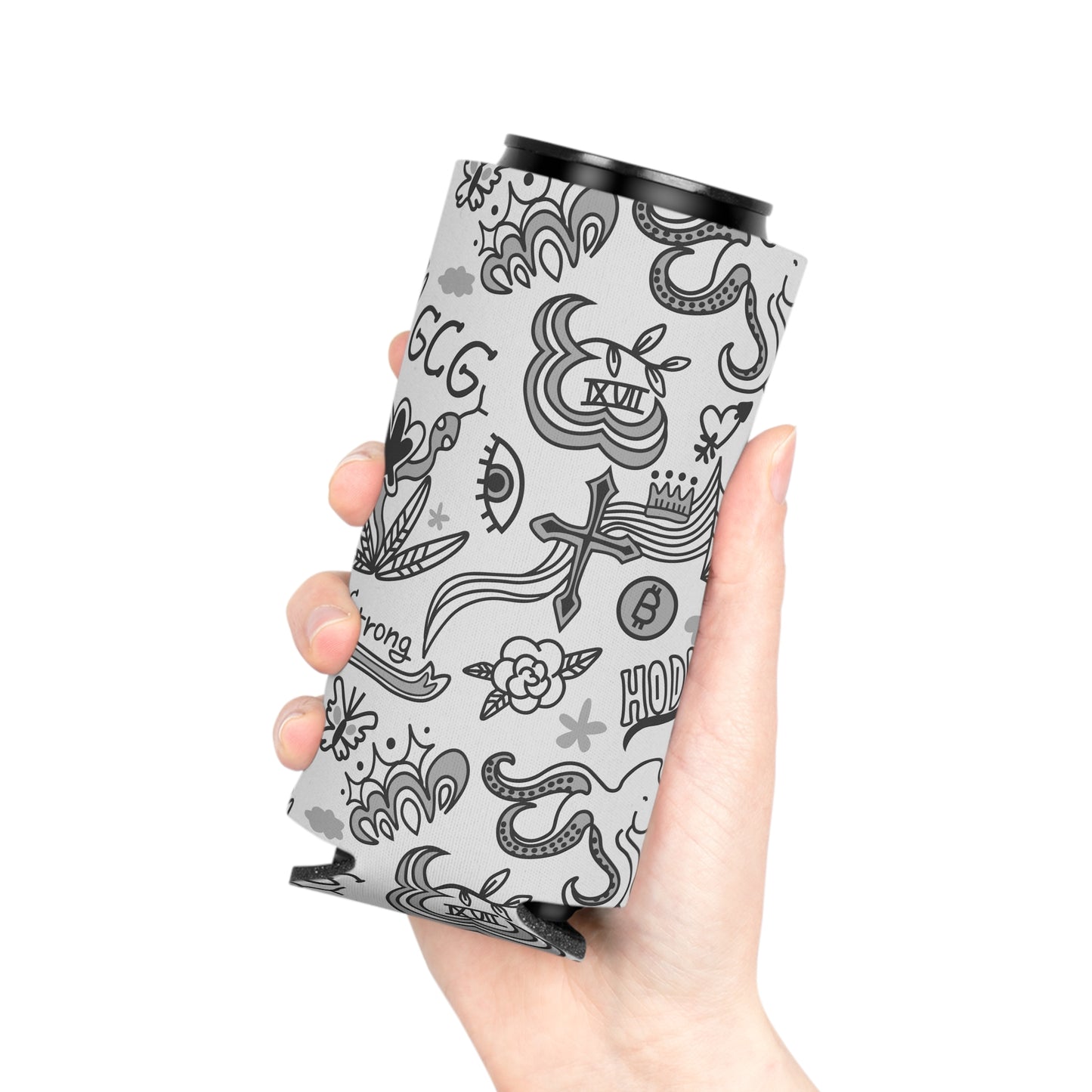 Grey Tat Fur Coozie