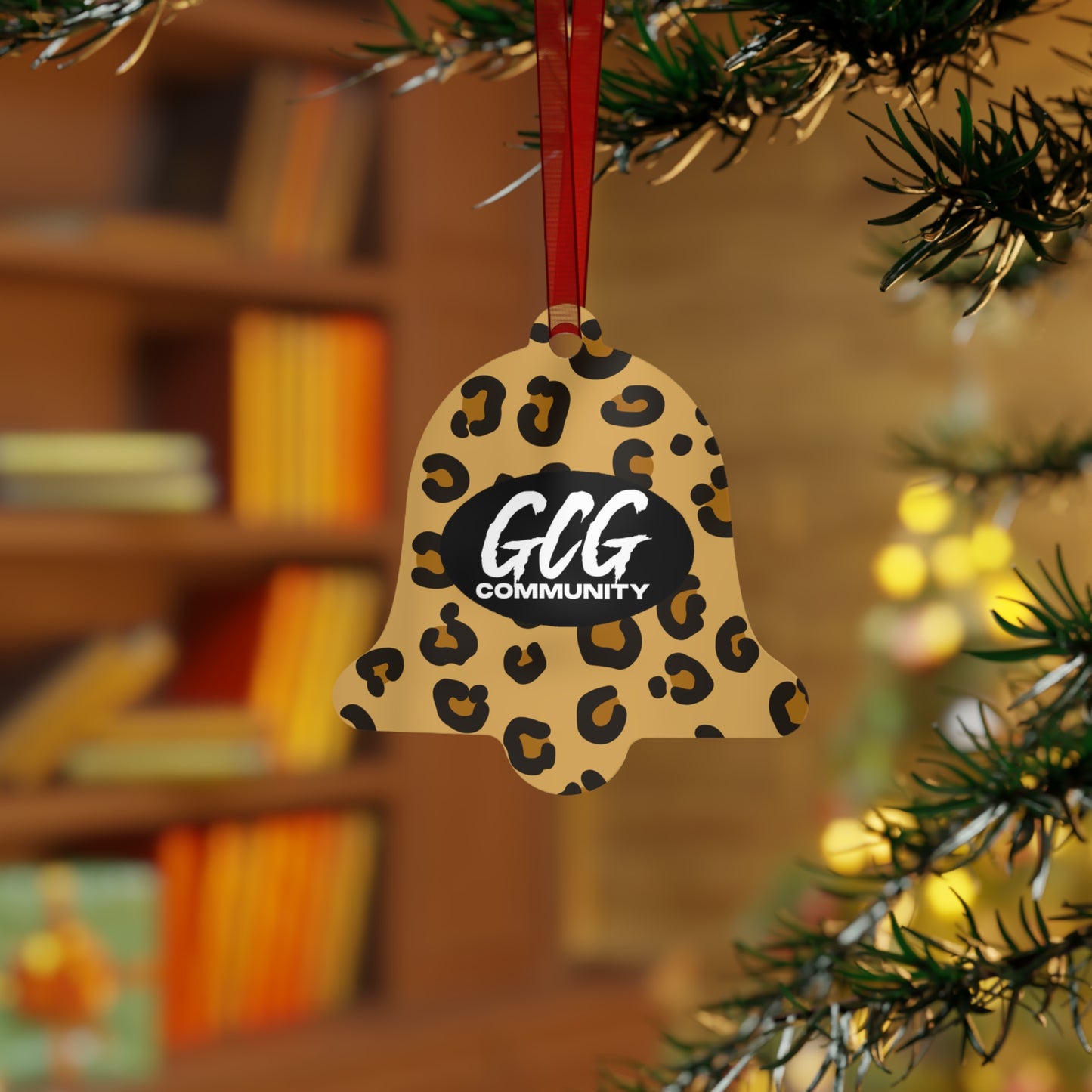 Leopard Fur Metal Christmas Ornament