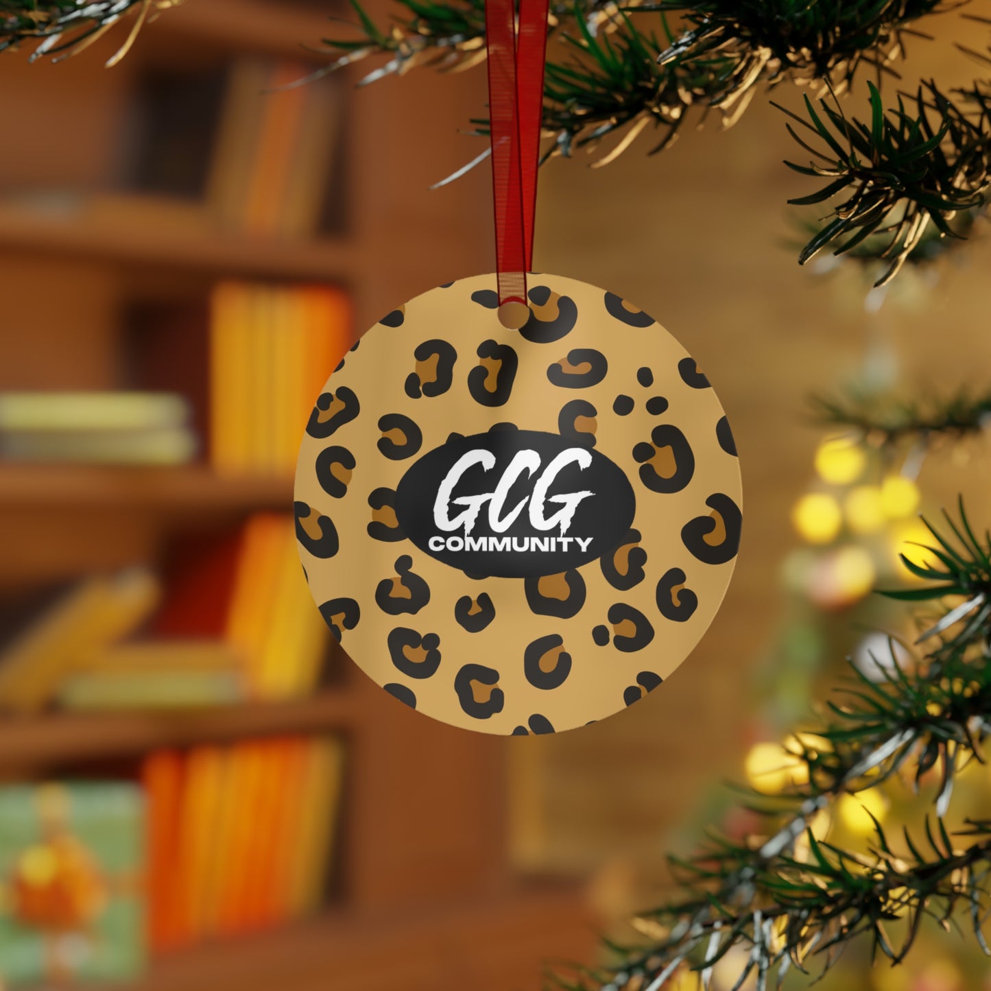 Leopard Fur Metal Christmas Ornament