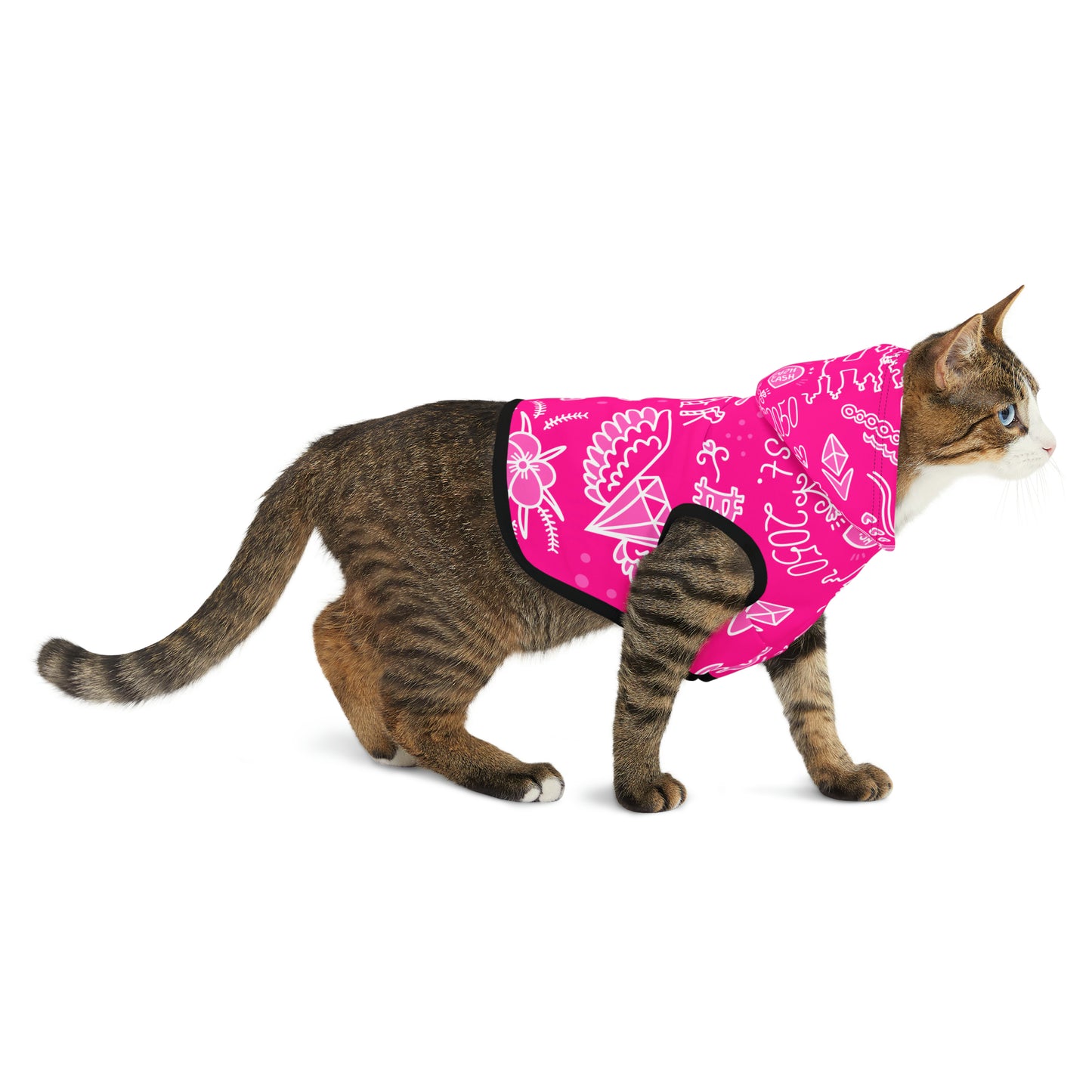 Pink Tat Fur Pet Hoodie