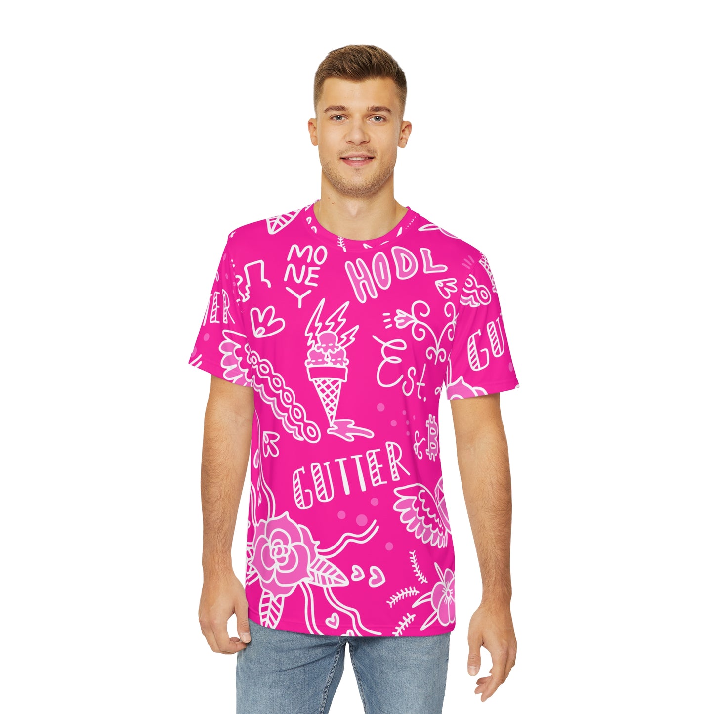 Pink Tat Fur Polyester Tee