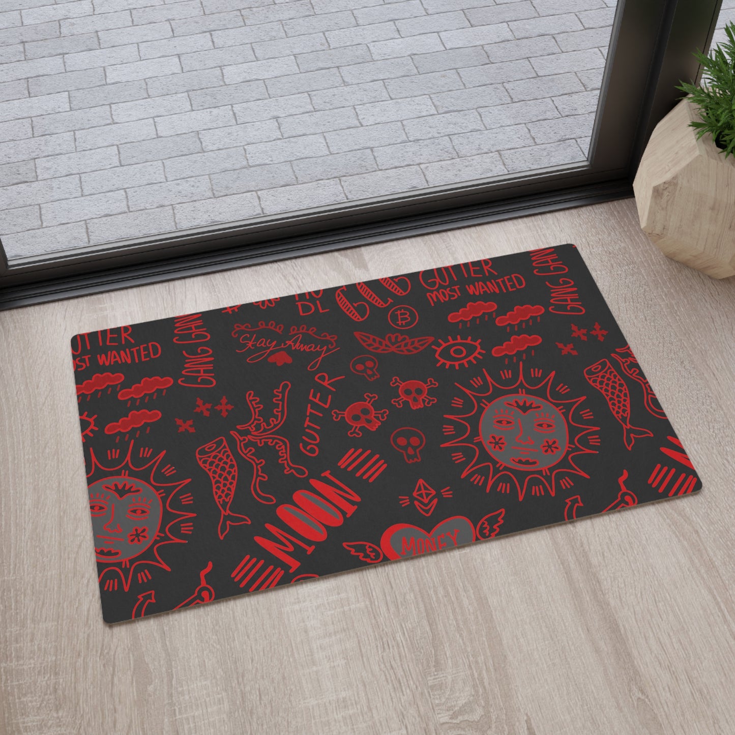 Red Tat Fur Floor Mat