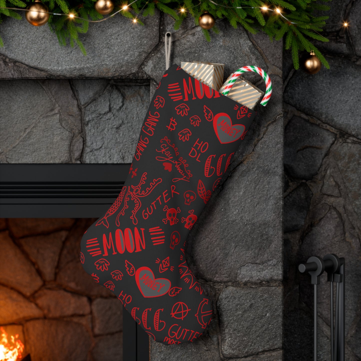 Red Tat Fur Stocking