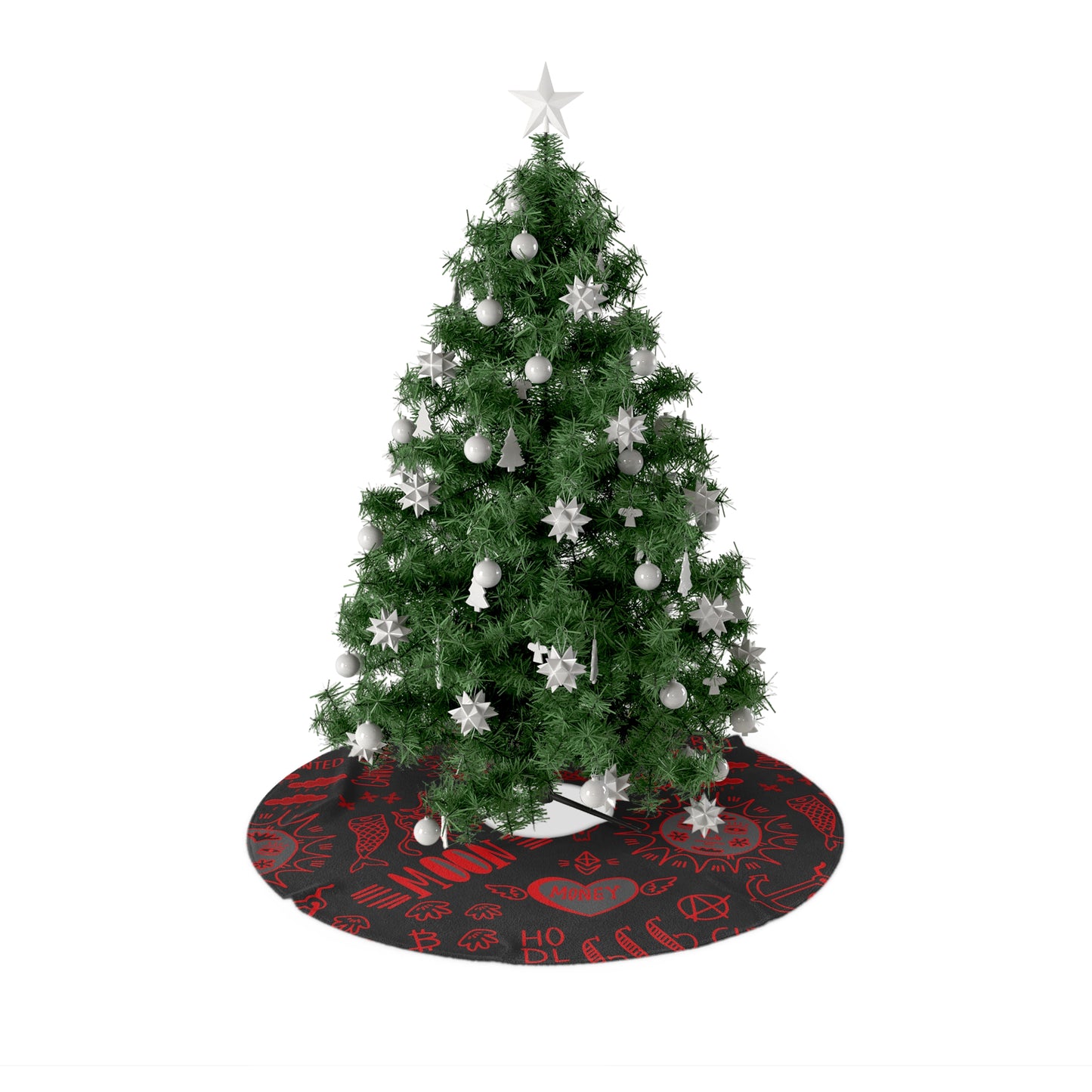 Red Tat Fur Christmas Tree Skirt