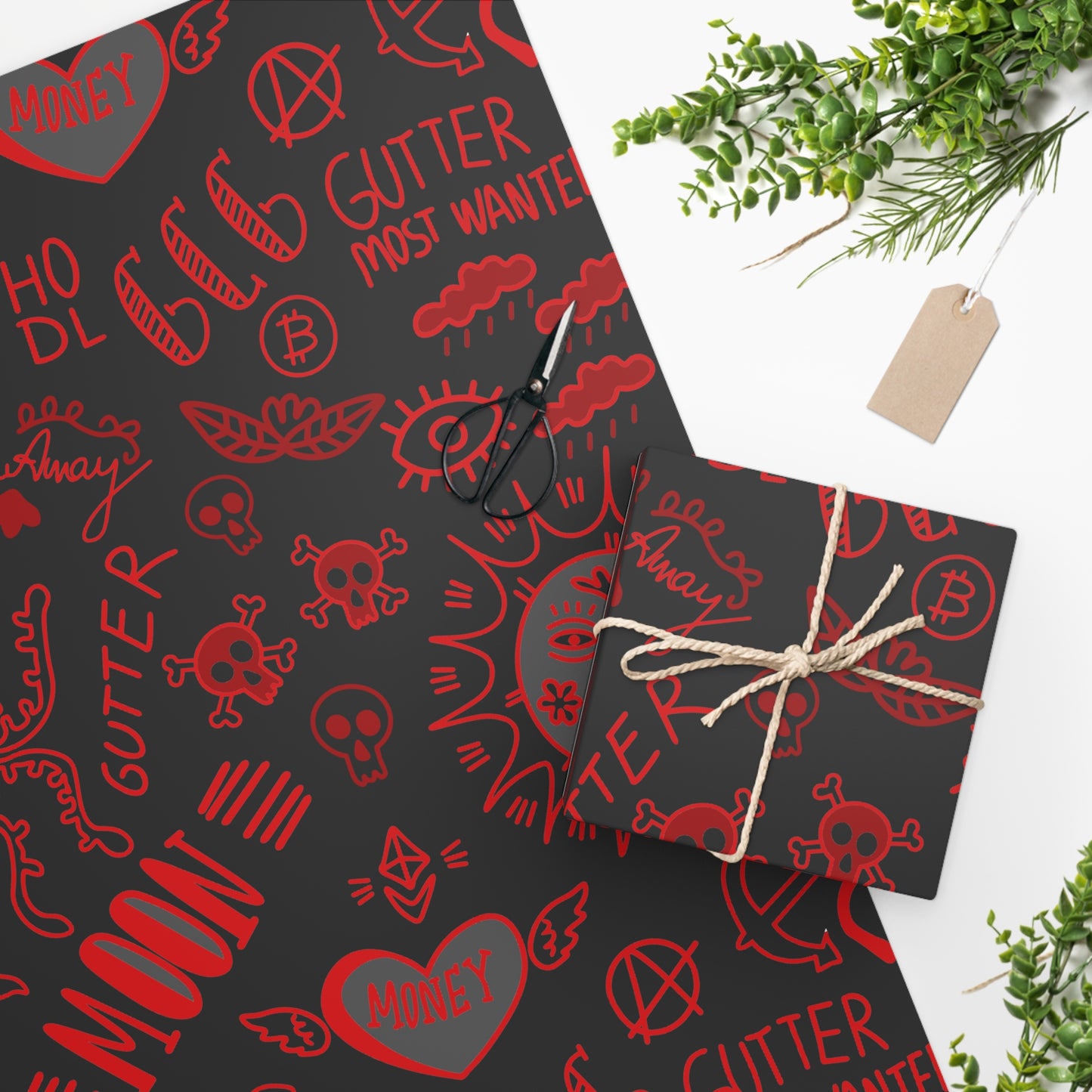 Red Tat Fur Wrapping Paper