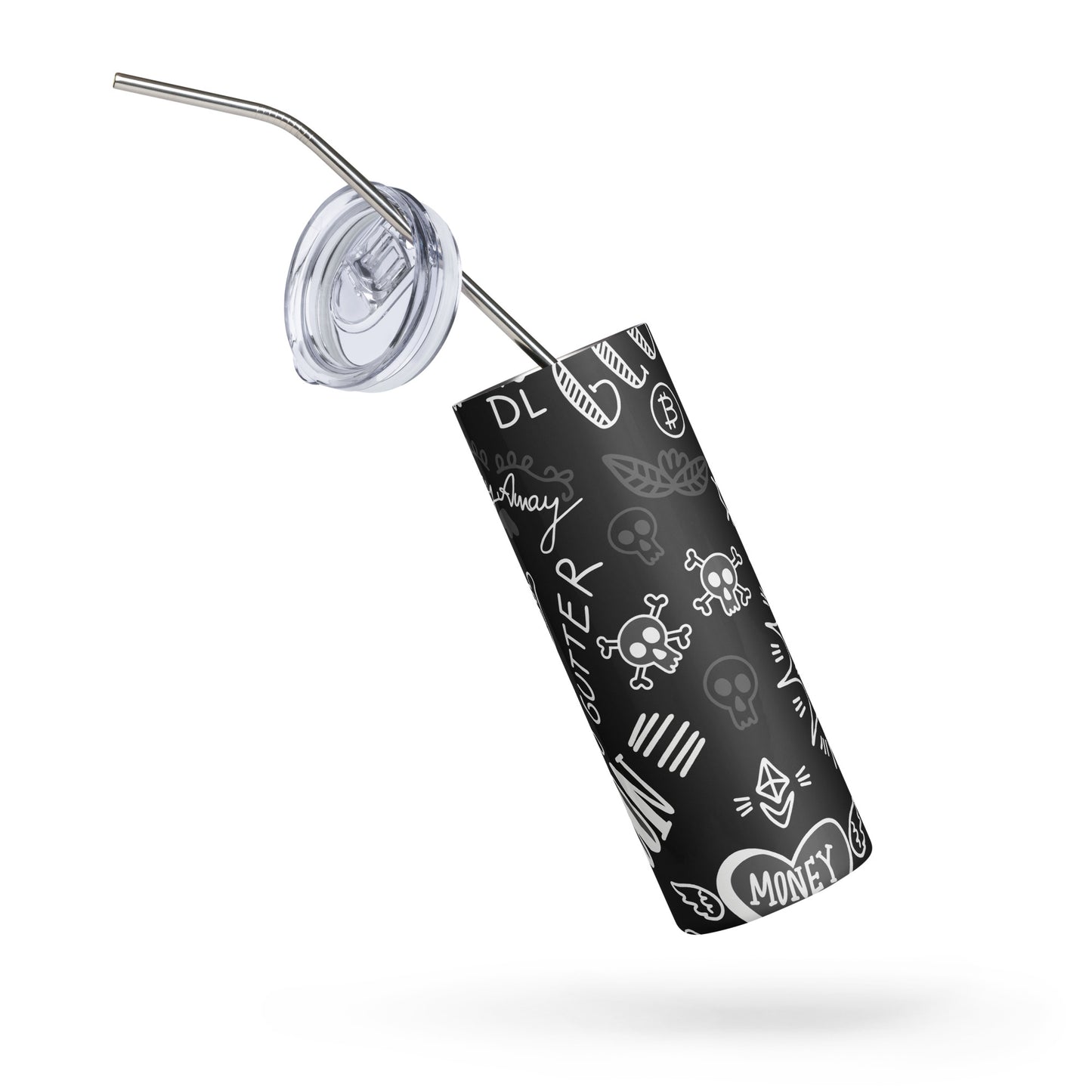 Black Tat Fur Stainless Steel Tumbler