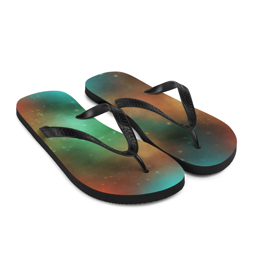 Galaxy Fur Flip-Flops