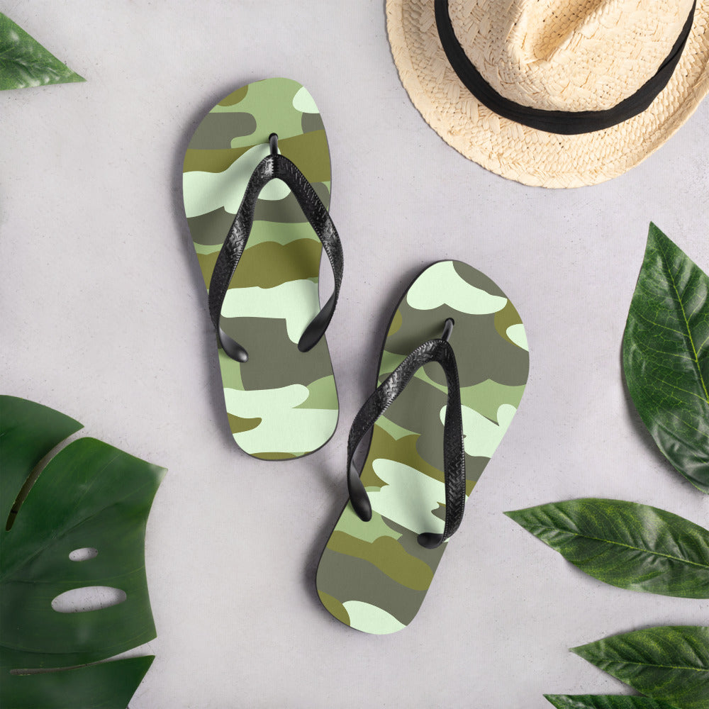 Camo Fur Flip-Flops