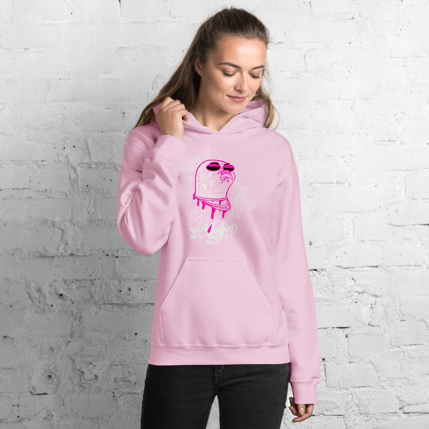 Pink Drip Piji Hoodie