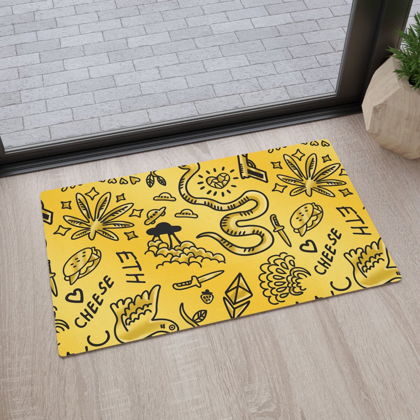 Gold Tat Fur Floor Mat