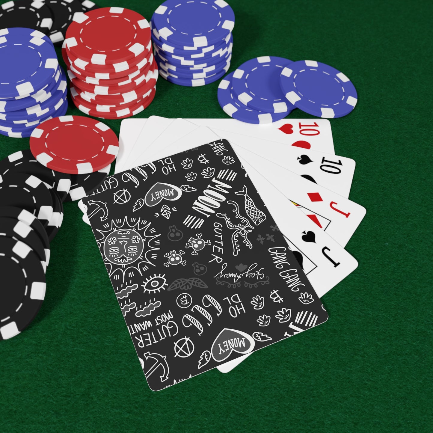 Black Tat Fur Poker Cards