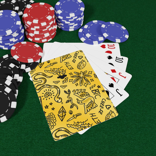 Gold Tat Fur Poker Cards