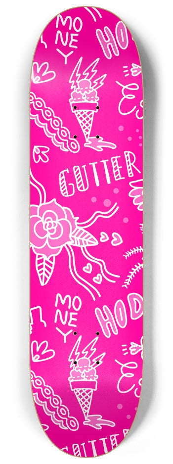 8-1/4 Pink Tat Skateboard Deck