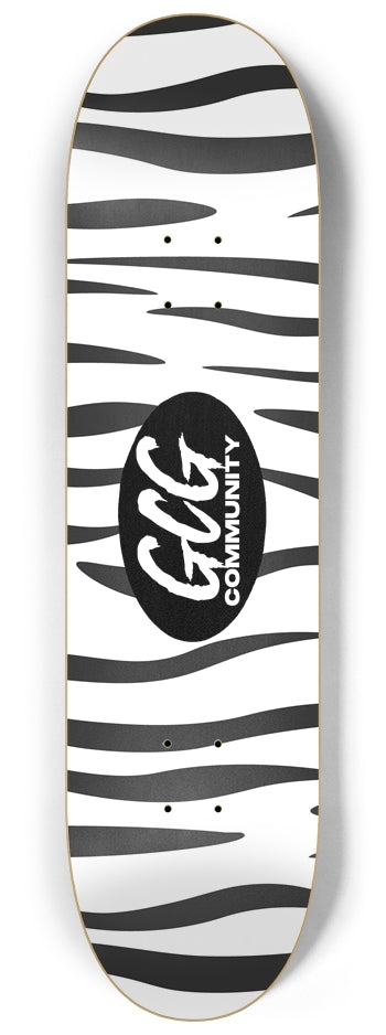 8-1/4 White Tiger Skateboard Deck